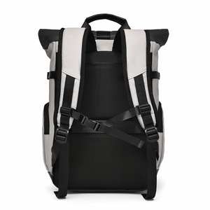 Men's New Fashion Foldable Roll-Top Casual <b>Backpack</b> <b>Waterproof</b> Outdoor Sports and Travel <b>Backpack</b> with Zipper Closure - Product Image 3