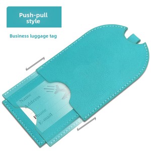 Étiquette de bagage en PU push-pull, carte d'embarquement d'avion dissimulée, ensemble de cartes de valise double couche, avec logo publicitaire - Product Image 4