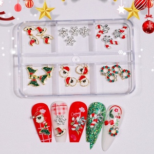Décorations 3D en alliage métallique pour <span class=keywords><strong>nail</strong></span> <span class=keywords><strong>art</strong></span>, motifs sapin de Noël, cadeau, gant, Père Noël, flocon de neige, renne, pour manucure DIY de Noël, vente en gros, OEM, ODM - Product Image 1