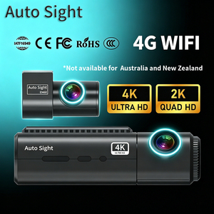Caméra de tableau de bord WiFi 4K avant et 2K arrière avec GPS, vision nocturne et enregistrement en boucle pour voitures - Product Image 1
