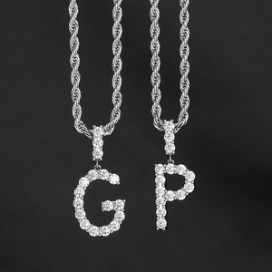 Gran Oferta <span class=keywords><strong>2020</strong></span>, Cadena de Tenis Cz con Incrustaciones de Diamantes, Collar con Colgante de Letra - Product Image 2