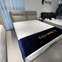 Lit moderne et confortable pour projets de location, avec structure métallique réglable, écologique, durable, économique, en cuir véritable, personnalisable pour appartement