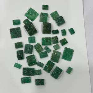 Pierres précieuses naturelles émeraude sculptée pièces en vrac pour bijoux et colliers Floral émeraude sculptures en gros - Product Image 4