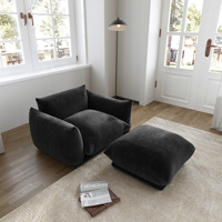 Canapé familial moderne en velours noir Voxhome pour salon, 1, 2, 3, 4, 7 places, ensemble de canapés au sol