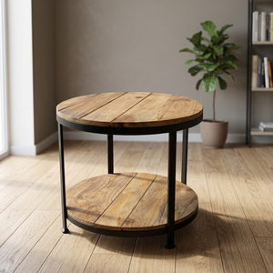 Hot Selling Industrial Antique Iron Wooden Coffee <b>Table</b> Wheels Adjustable Storage Eco-Friendly Easy Clean Home Bar Office - Product Image 2