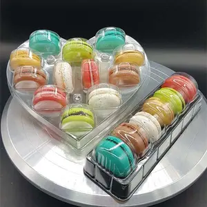 Kunden spezifische durchsichtige Blister-Kunststoff verpackungs box mit Einsatz schale für Macarons oder Pralinen-Thermoform schalen