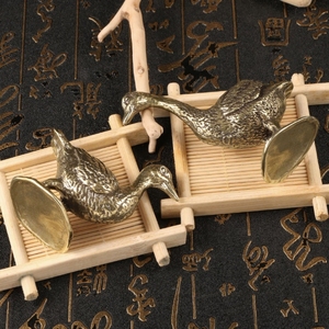 Латунная статуя гуся, офисное украшение, маленький орнамент для дома - Product Image 4