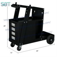 Chariot de soudage industriel en acier à quatre roues SBT, chariot pour bouteilles de gaz, OEM, pliable, durable, outils, garantie 1 an