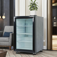 Réfrigérateur portable 59L à porte française, refroidisseur de boissons et de chocolat pour voiture et hôtel, mini-réfrigérateur alimenté par batterie