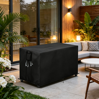 Housse de protection rectangulaire pour foyer extérieur, en nylon robuste avec revêtement PU, imperméable et résistante à la décoloration