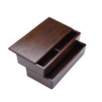 Boîtes à bento en bois naturel Boîte à bento empilable à double couche pour enfants