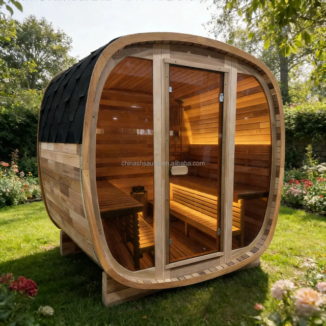 Large Outdoor Cube Sauna 4 Persons Outdoor Sauna Cabin for Commercial or Home