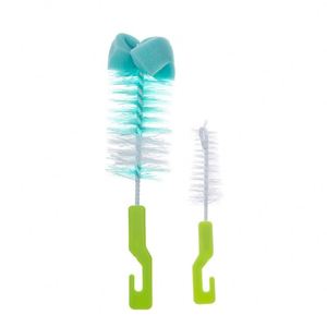 Juego de 2 cepillos limpiadores de biberones y chupetes para bebés, con esponja giratoria de 360 grados - Product Image 1