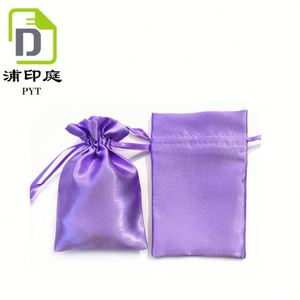 Sacs à cordon en satin violet pour perruques, vente directe d'usine - Product Image 5