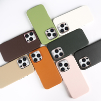 Étui de téléphone écologique en fibre de maïs recyclée, étui de téléphone composite biodégradable pour iPhone 15 16, étui en cuir PU