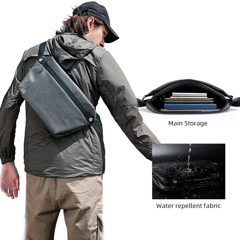 Factory new design wholesale cross shoulder waterproof crossbody men custom korean sling bag