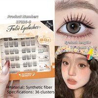 Cils artificiels BQI fins et légers en vinyle sans colle avec racines transparentes et aspect naturel