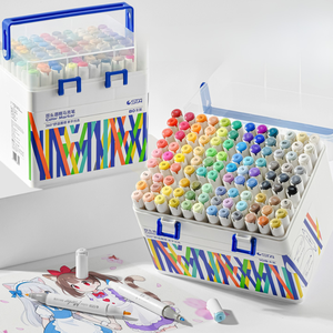 Set di <span class=keywords><strong>Pennarelli</strong></span> STA Marker 48 60 80 Colori a Doppia Punta per Disegno Artistico Penne <span class=keywords><strong>ad</strong></span> <span class=keywords><strong>Alcool</strong></span> con Punta a Pennello Colori Non Tossici per Regalo di Natale - Product Image 4