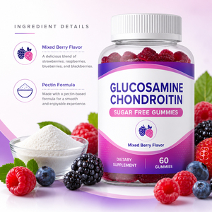 Gummies de Glucosamine et Chondroïtine Biologiques Sans Sucre avec Supplément de Glucosamine Hydrochloride pour le Soutien de la Santé Articulaire des Adultes - Product Image 4
