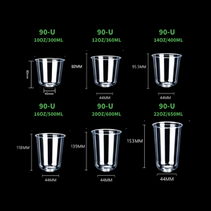 Gobelet à smoothie personnalisé avec logo, 90 mm, en PET, 12 oz, fond rond en U, pour café/matcha à emporter, idéal pour le branding - Product Image 4