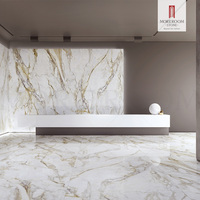 Carreaux grand format Arden Gold 1600x3200mm, 12mm, en porcelaine polie, glacés, aspect marbre, pour murs et sols intérieurs modernes