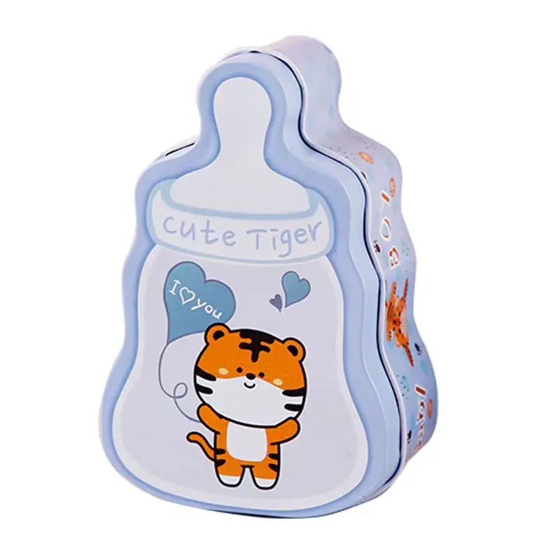 Nursing Bottle Shape Baby Shower Party Candy Metal Tin Box Children Birthday Party Candy Tin Box