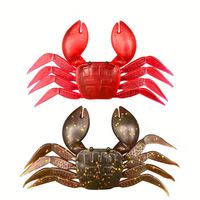 Leurre de pêche Topline 3D Simulation Crabe d'Eau Douce et Salée, Appât Artificiel en Gel de Silice, Matériel de Pêche