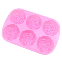 Großhandel 6-fach Rosenblüten-Seifenform aus Silikon für Hochzeitsgeschenke DIY Handgemachte Rosen-Seifenform für Muttertagsgeschenke