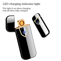 Briquet électrique USB rechargeable coupe-vent à double arc, sans flamme, pour les voyages et l'usage quotidien
