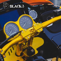 Manillar Negro3 de 1 Pulgada con Cuello de Cisne y Acabado Dorado para HD Road Glide Softail DS, Piezas de Mejora de Aluminio para Reequipamiento
