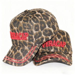 Damen Frauen Mädchen Männer Benutzer definierte 3D-Stickerei <span class=keywords><strong>Logo</strong></span> <span class=keywords><strong>Cheetah</strong></span> Leopard ein Rahmen zweifarbige Baseball kappe - Product Image 3