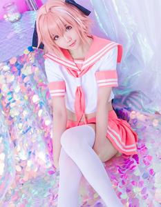 Ecowalson Cosplay Fate <span class=keywords><strong>Apocrypha</strong></span> Rider Astolfo Cosplay pour hommes, uniforme scolaire JK, costume de marin pour femmes, tenue d'anime, costume - Product Image 2