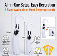 Décoration de fenêtre gonflable en PVC Halloween : Modèle d'air gonflable amusant en forme de tentacule de ver de sable pour scène de fête