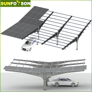 Commerciële <span class=keywords><strong>Carport</strong></span> Montagebeugel Gegalvaniseerd Staal Pv Parkeerplaats Structuur Zware Zonne-<span class=keywords><strong>Carport</strong></span> Frame Autoschuur Luifel - Product Image 4