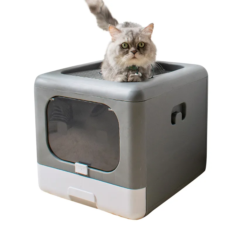 Nuovo stile moderno chiuso Pet lettiera per gatti est a Scoop grande lettiera per gatti Design pieghevole per la casa