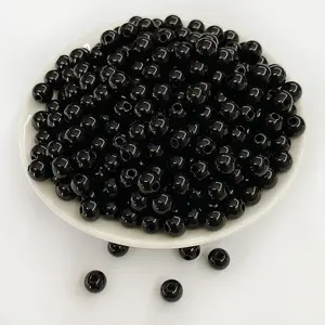 Wholesale Round Imitation Pearl Plastic ABS Loose Black Pearl Beads For DIY Bracelet Jewelry Bags Making