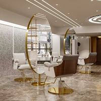 Miroir double face K Popular avec éclairage, idéal pour les salons de coiffure, y compris les zones de permanente et de coloration