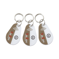 Porte-clés à puce RFID en PVC personnalisable 13.56 MHz NFC Chip KeyFob avec mini étiquette en époxy Carte de contrôle d'accès