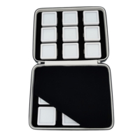 Ensemble de boîtes de rangement pour pierres précieuses en gros avec 18 compartiments en plastique et fermeture éclair, support blanc en plastique pour pierres en vrac