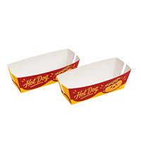 Boîte à hot-dogs personnalisée, emballage alimentaire en papier pliable, conteneur à collation jetable pour la restauration à emporter
