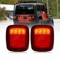Feux arrière LED rectangulaires 7 pouces, feux de freinage, de stop, de clignotant et de plaque d'immatriculation pour camion, remorque, Jeep Wrangler, camping-car