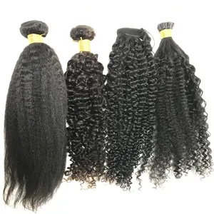 Keratin i-tip Hair Extension 1g I tip Cuticle Aligned Raw Remy Hair Kinky Straight and Afro Kinky Curly micro link human