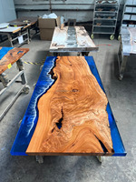 170-80cm nouvelle meilleure qualité personnalisée écologique en bois de noyer massif rivière Restaurant salle à manger café cuisine table en résine époxy