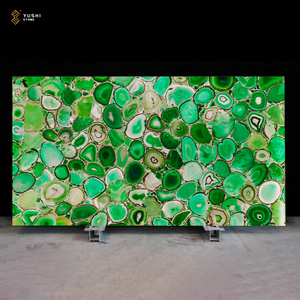 Yushi Backlit màu xanh lá cây mã não nhà bếp Countertop Bàn cà phê đá bán quý - Product Image 5