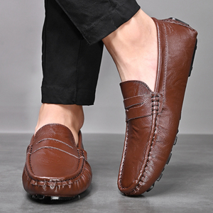 Mocassins de Conduite en <span class=keywords><strong>Cuir</strong></span> de Vachette Véritable Première Couche pour Hommes – Tailles 38-47 – Doux, Respirants et Tendance Printemps-Été - Product Image 5