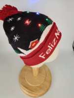 Unisex LED luce-Up cappello di natale cappello personalizzabile Logo invernale più caldo copricapo lavorato a maglia regali per feste con motivo personaggio