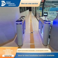 Porte d'accès piétonne pour entrée de bureau avec système de reconnaissance faciale, billetterie, en acier inoxydable, protection IP54, lecture de cartes et QR
