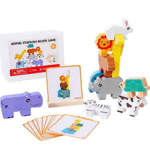 <span class=keywords><strong>Jouet</strong></span> éducatif en bois CPC transfrontalier, blocs de construction empilables musicaux et d'équilibre sur le thème des animaux, pour 14 ans et plus - Product Image 2