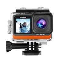 Caméra d'action Ausek 4K 60FPS, double écran tactile, WiFi, stabilisation, 30MP, 170 ° Caméra sportive grand angle avec support pour changer les filtres