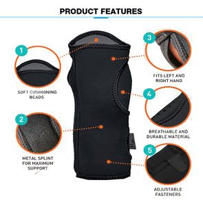 Dukungan malam penjepit pergelangan tangan lorong karpal penopang pergelangan tangan dengan logam Ulnar belat untuk pria dan wanita - Product Image 5